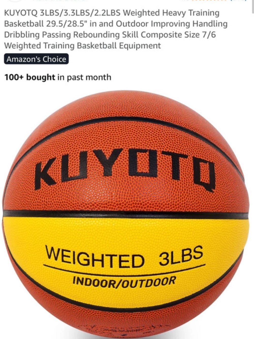 Weighted Basketball - Orange & Yellow Indoor/Outdoor